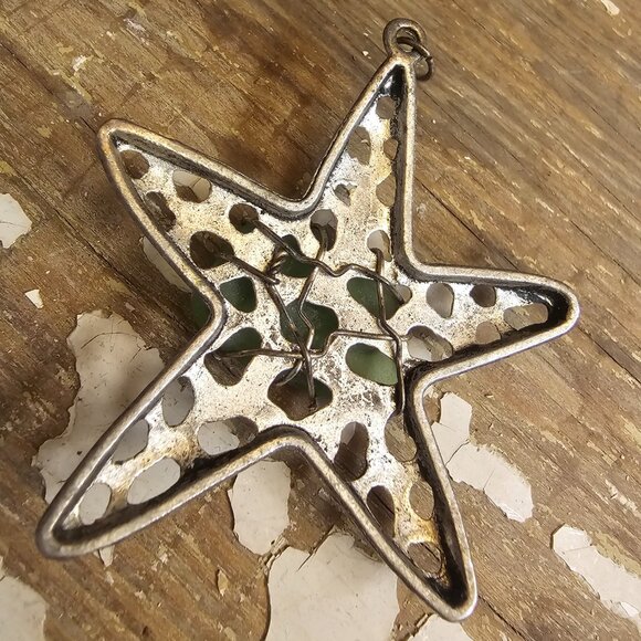 Sea glass starfish pendant - Picture 2 of 2